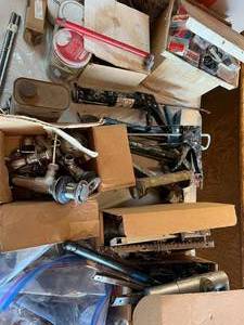 lot 29 image: Table of Garage Items Toolbox, wheels & More