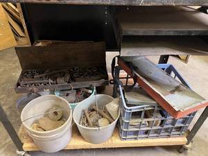 lot 49 image: Metal Rolling Cart & Contents