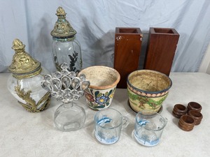 lot 60 image: Very Cool Vintage Vases, Japanese Pot, Anchor Cups, and More