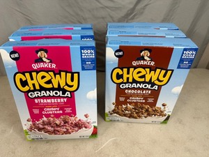 lot 128 image: 6 New Boxes of Quaker Chewy Granola Cereal