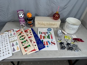 lot 135 image: New Holiday Decor, Dog Treat Toys, Wine Accessories