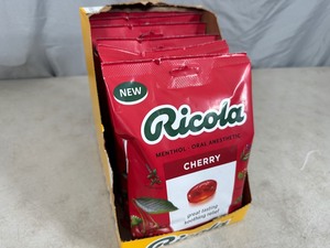 lot 139 image: 6 New Bags of Ricola Menthol Cherry Cough Drops