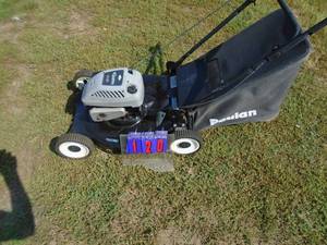 Briggs & Stratton Quattro 4 hp mulcher with bag. Tested & works. As shown.