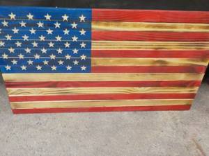 24 x 13 New wood American Flag wit...
