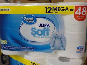 12 Mega Rolls Great Value 2 Ply Toi...