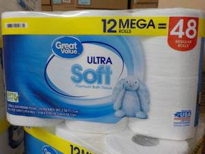 12 Mega Rolls Great Value 2 Ply Toi...
