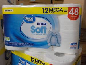 12 Mega Rolls Great Value 2 Ply Toi...