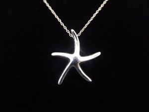 lot 26 image: .925 Sterling Silver Star Fish Pendant Necklace