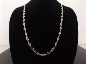 lot 34 image: .925 Sterling Silver Long Scrolled Filigree Necklace