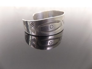 lot 44 image: .925 Sterling Silver Native American Open Cuff Bracelet