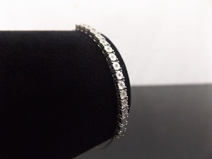 lot 45 image: .925 Sterling Silver Diamond Accented Adjustable Bracelet