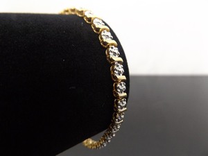 lot 46 image: .925 Sterling Silver Diamond Accented Vermeil Bracelet