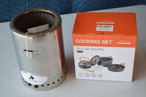 lot 44 image: Woodgas Camp Stove XL  Overmont Outdoor Cooking Set