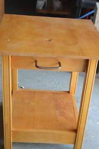 lot 54 image: Solid Oak nightstand. Can also be used as end table. Homemade in 2000. Solid construction.