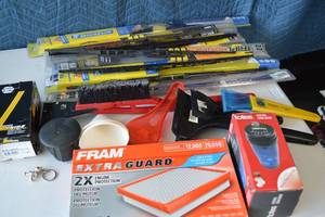 lot 81 image: Assorted Lot Car Parts, Windshield Wipers, Other Supplies