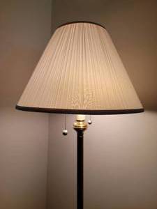 lot 48 image: Brushed Brass Finnish Floor Lamp Quantity Two
