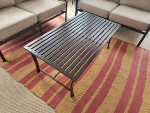 lot 17 image: Slotted Top Aluminum Cocktail Patio Table