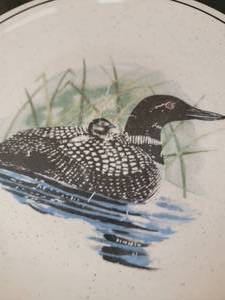 lot 127 image: Folkcraft Stoneware Set Loon Lake Pattern