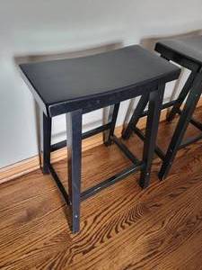 lot 22 image: Rustic Saddle Seat Counter Stools