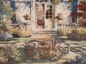 lot 85 image: Idyllic Fine Art Landscape Print - French Courtyard