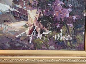 lot 27 image: Breathtaking Tuscan Fine Art Landscape Oil Painting - Archways