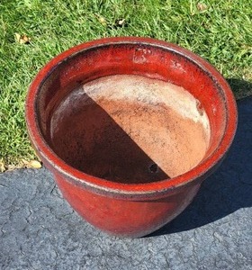 lot 108 image: Vibrant Glazed Terra Cotta Planter