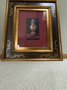 lot 39 image: Artist Signed Framed Porcelain Jar Still Life Image