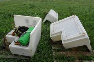lot 130 image: Plastic Seating with Storage