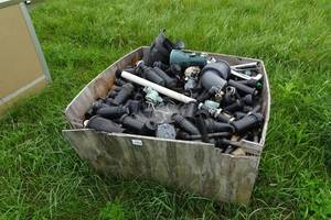 lot 141 image: Box Full of Sprinkler System Parts