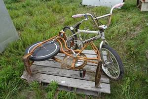 lot 157 image: Vintage GT Fly BMX Bike with Antique Schwinn Exercise Bike