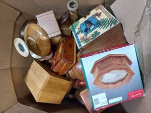lot 49 image: Box of Miscellaneous Wooden Items