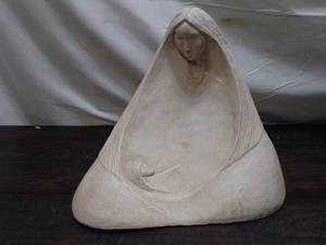 lot 30 image: Vintage Mother and Daughter (Madonna) Stoneware Sculpture
