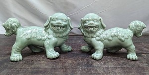 lot 106 image: Pair of Ceramic Foo Dogs by Andrea by Sadek