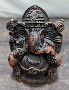 lot 108 image: Hand Carved Wood Ganesha  Ganesh
