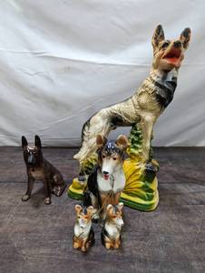 lot 150 image: Collection Of Old German Shepherd Figurines