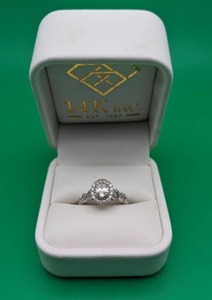 lot 500 image: Neil Lane 14k White Gold Diamond Bridal Engagement Ring