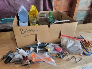 lot 200 image: Lot of Hardware, Storage hooks, Pneumatic regulator and More - NO SHIPPING