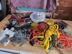 lot 210 image: Rope, Paracord, Caster Wheels, New JIFFY 10 Ripper Blade, 3 x 21 Sanding Belts and More - NO SHIPPING