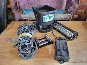 lot 215 image: LED Light Bar, Seed Spreader, Copper Wire and Winch Guide - NO SHIPPING
