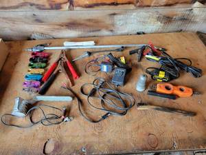 lot 38 image: Aluminum Fuel Line Removal Set, Spark Tester, Battery Maintainers and More