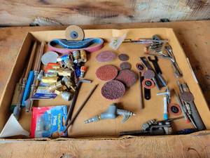 lot 54 image: Lot of Air Compressor Fittings, Die Grinder Bits and More