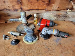lot 60 image: Pneumatic 34 Impact Gun, Angle Grinder, Polishers, Die Grinder and More - NO SHIPPING