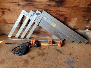 lot 62 image: (4) Framing Squares and (2) Clamps - NO SHIPPING