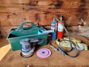 lot 65 image: Bernz-O-Matic Torch Set, Tow Strap, McCulloch Orbital Sander (Works) - NO SHIPPING