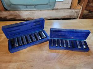 lot 147 image: Metric 38 & 14 Drive Deepwell Sockets - Sizes from 19mm to 5.5mm
