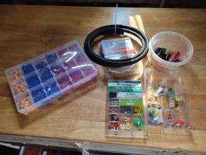 lot 154 image: Solderless Terminal Kit, Fuses, AN6 Braided Fuel Line and More