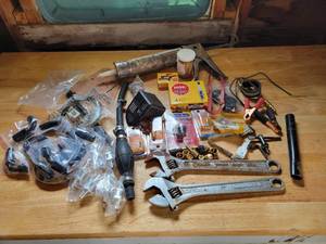 lot 158 image: Assorted New AN6 Fittings, Brass Fittings, (2) Adjustable Wrenches and More