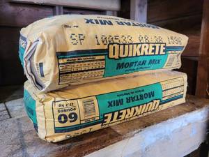 lot 167 image: (2) 60# Bags of Quikrete Mortar Mix - Both bags are still soft - NO SHIPPING