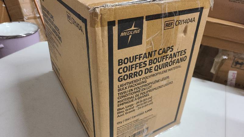Box of 1000 Medline Bouffant Caps Large Size