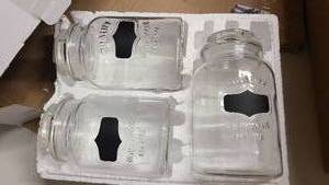 box of 3 cute glass jars